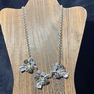 White House Black Market Silver and Crystal Necklace